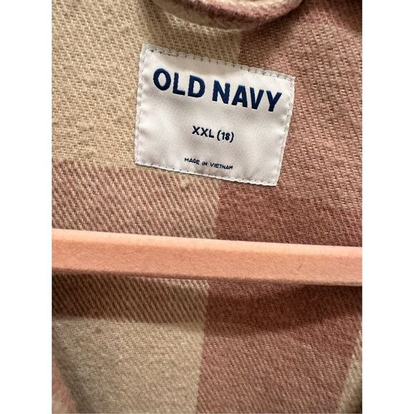Old Navy Girls Pink Plaid Oversize Shacket Size XXL 18 - Picture 3 of 5